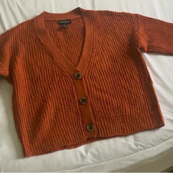 Urban Planet XS 100% Acrylic Orange / Persimmon knitted cardigan. - Picture 4 of 4